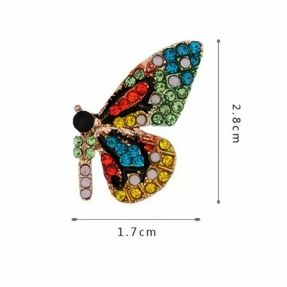 Woman's  Earrings Full Crystal Butterfly - Picture 4 of 8